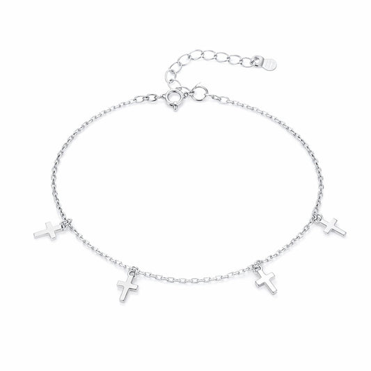 Bratara din argint simpla cu cruciulite cesini