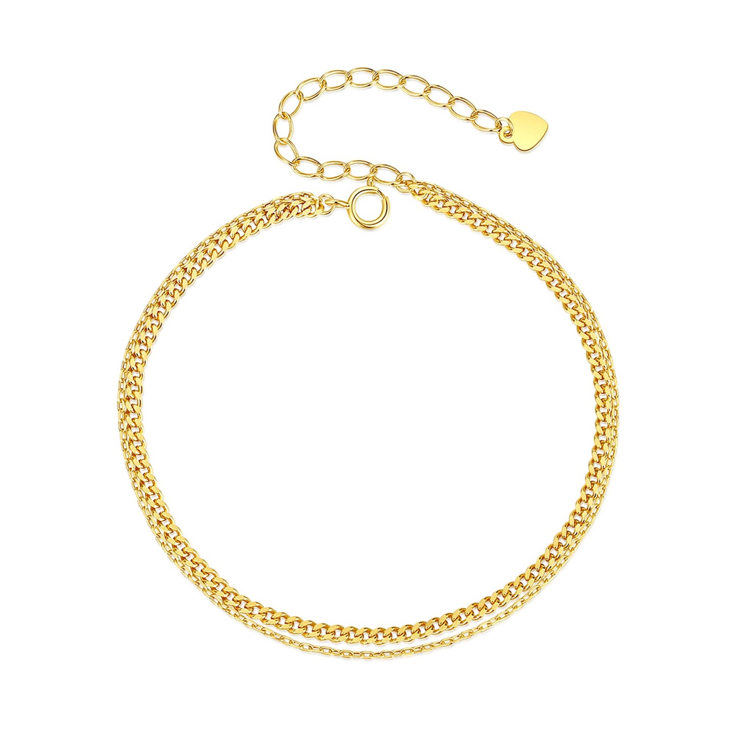 Bratara din argint dubla placata cu aur italian chain cesini