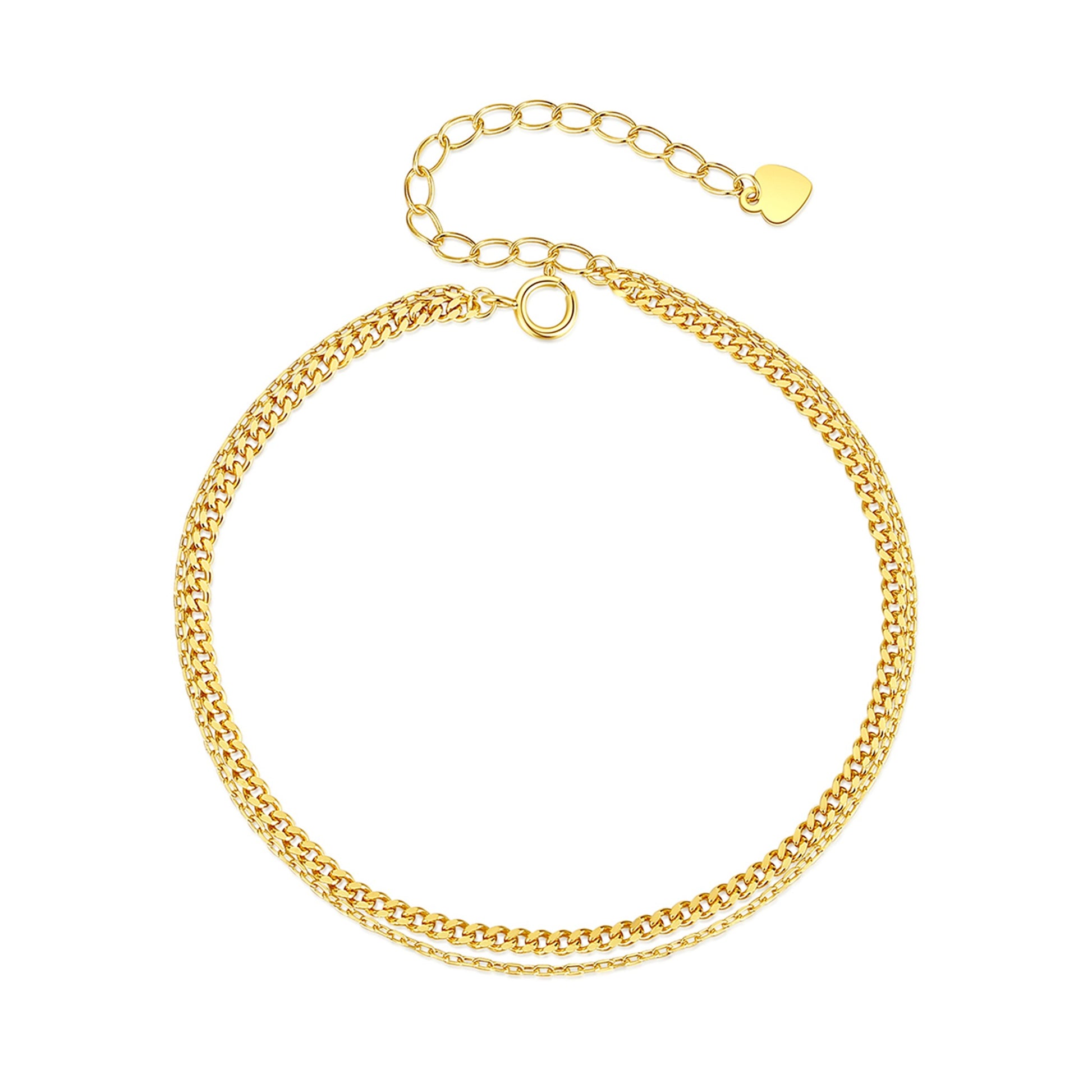 Bratara din argint dubla placata cu aur italian chain cesini