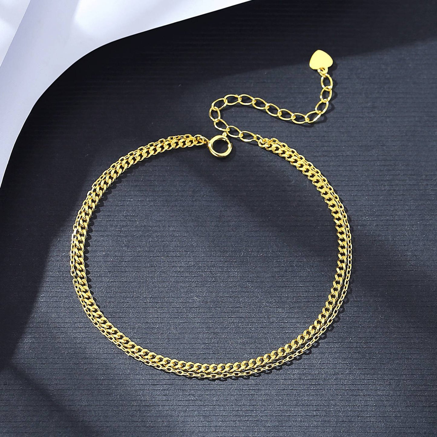 Bratara din argint dubla placata cu aur italian chain cesini cadou