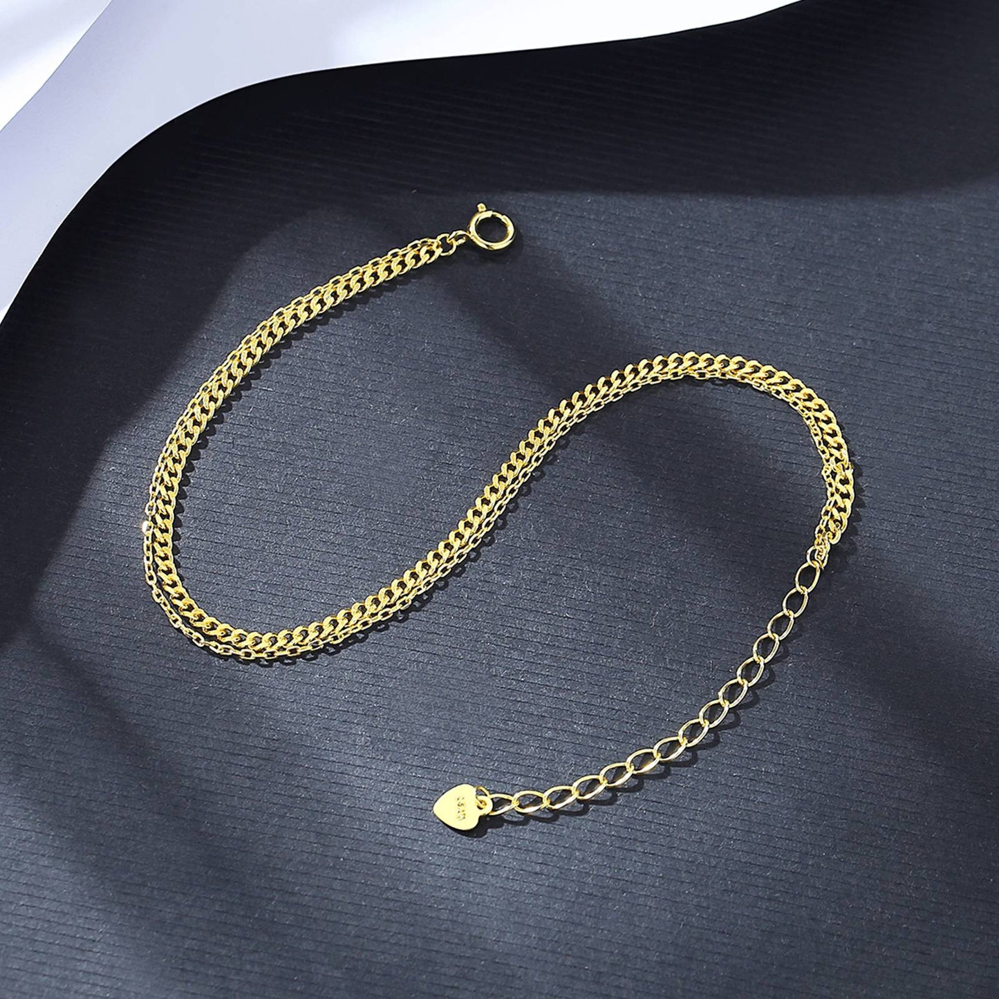 Bratara din argint dubla placata cu aur italian chain cesini femei