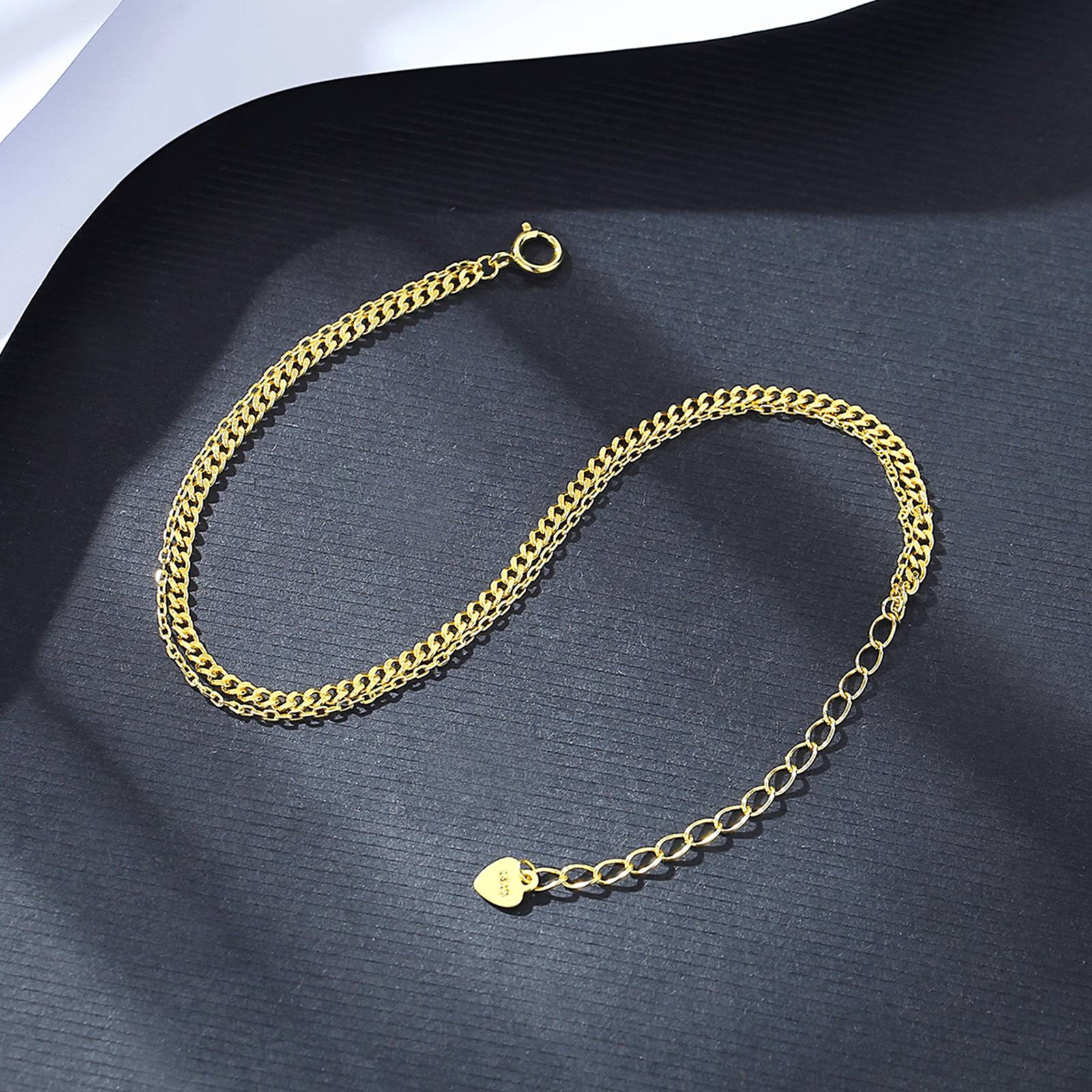 Bratara din argint dubla placata cu aur italian chain cesini femei