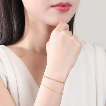 Bratara din argint dubla placata cu aur italian chain cesini purtata