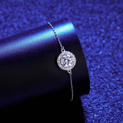 Bratara din argint eleganta rotunda cu moissanite cesini cadou