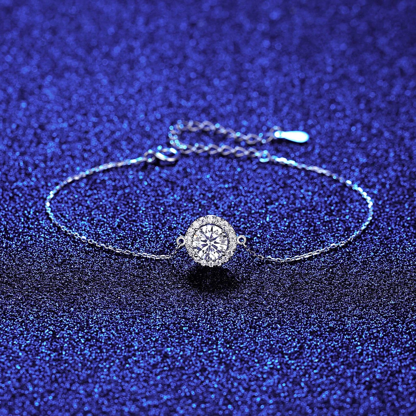 Bratara din argint eleganta rotunda cu moissanite cesini femei