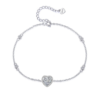 Bratara din argint eleganta cu inimioara si cristale zirconiu cesini