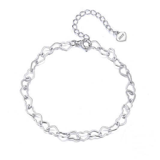 Barata de picior din argint cu inimioare cesini