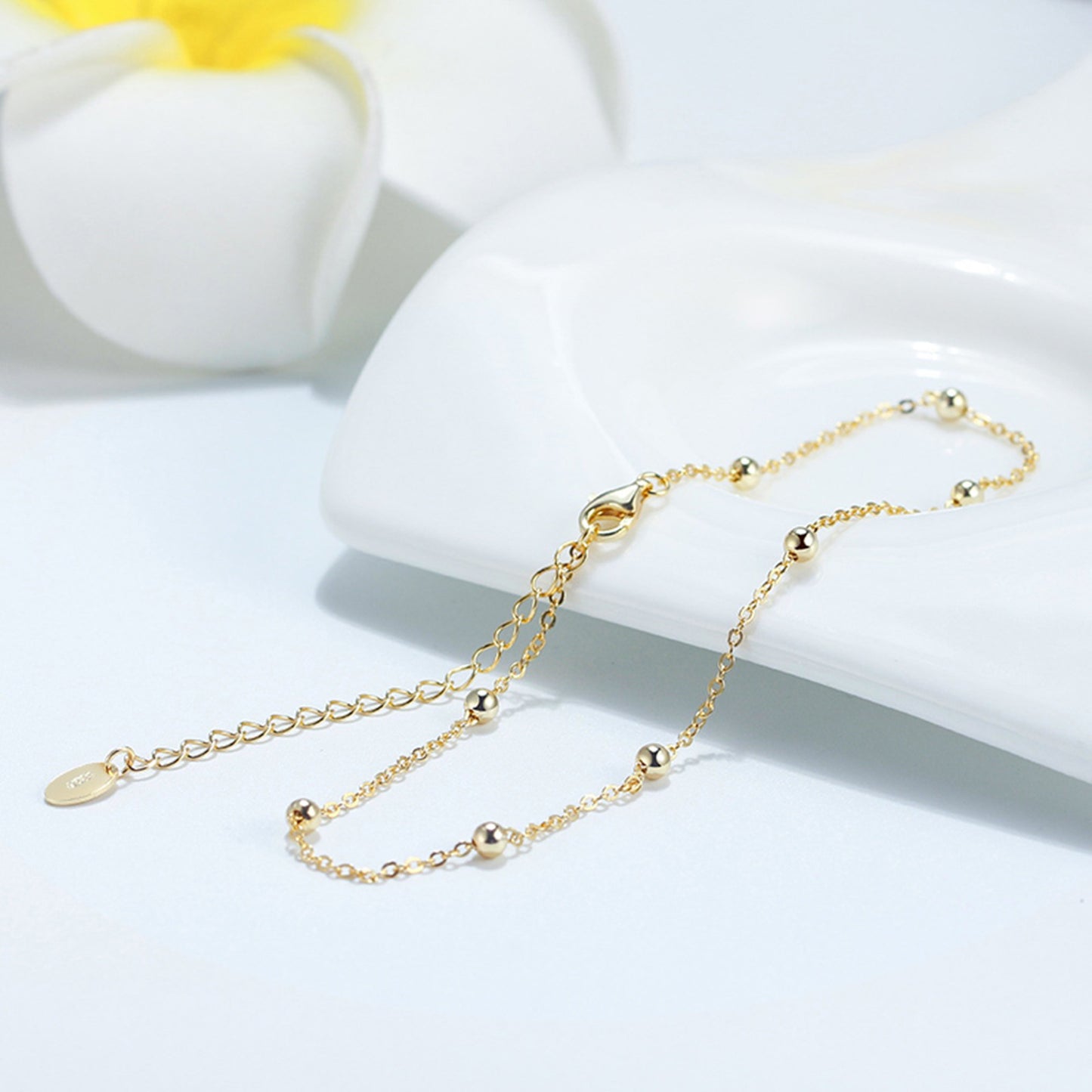 Bratara din argint de picior glezna cu bilute cesini cadou