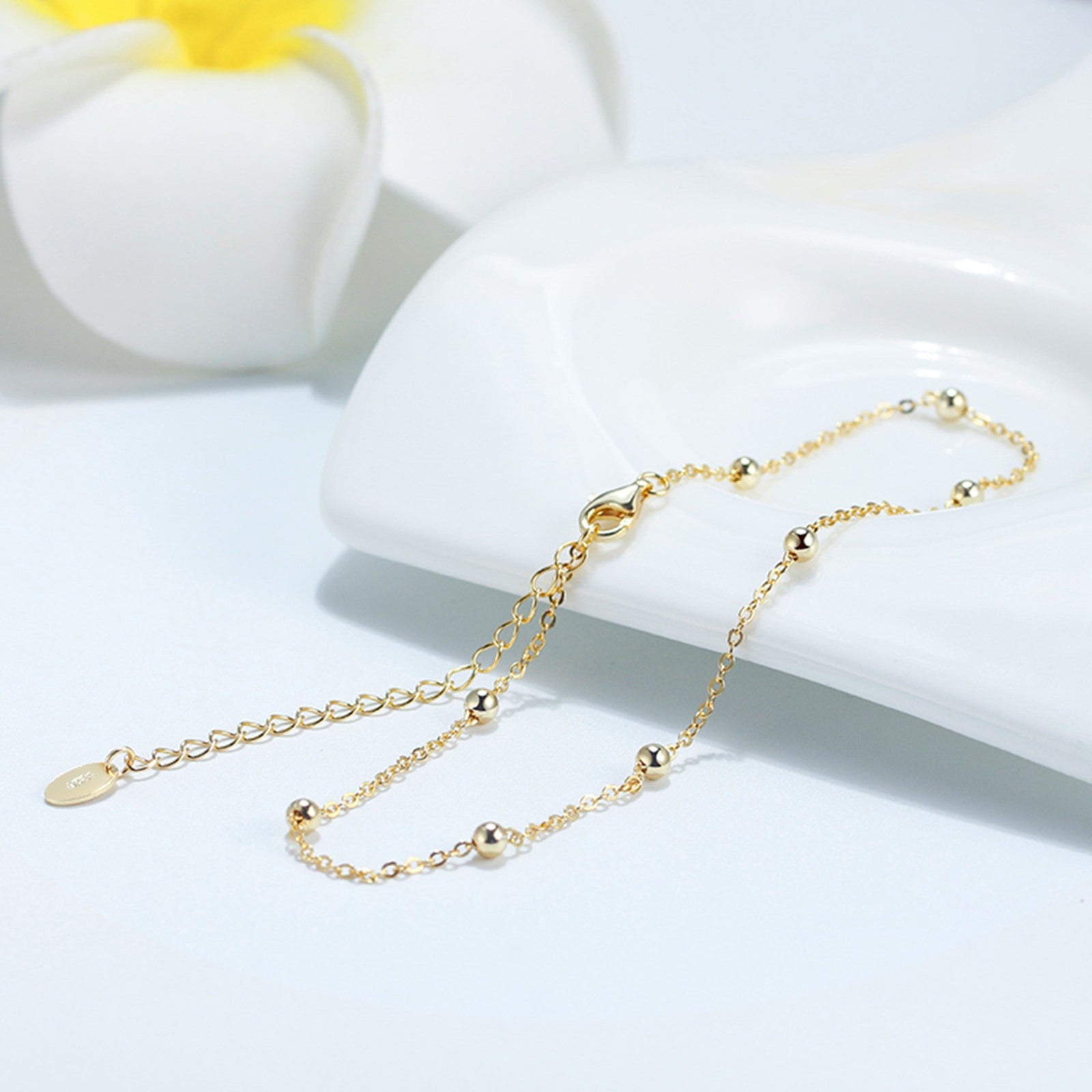 Bratara din argint de picior glezna cu bilute cesini cadou