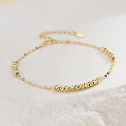 Bratara din argint placata cu aur cu bilute cesini cadou