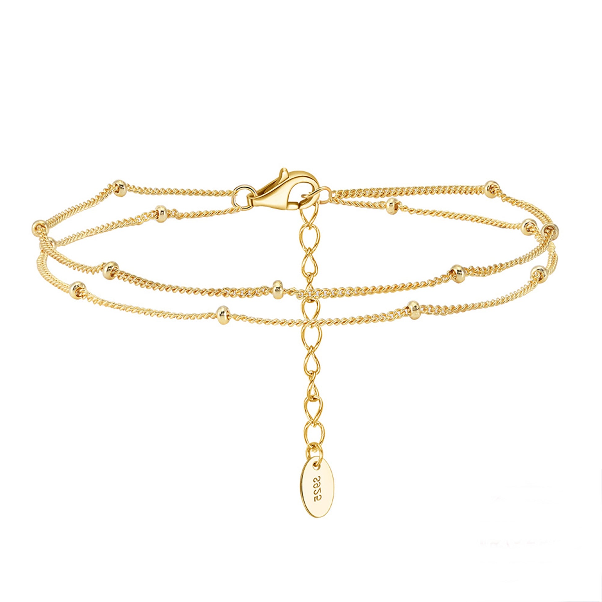 Bratara din argint dubla placata cu aur cu bilute simpla fara pietre cesini