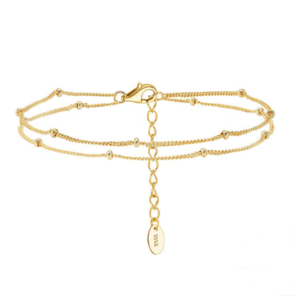 Bratara din argint dubla placata cu aur cu bilute simpla fara pietre cesini