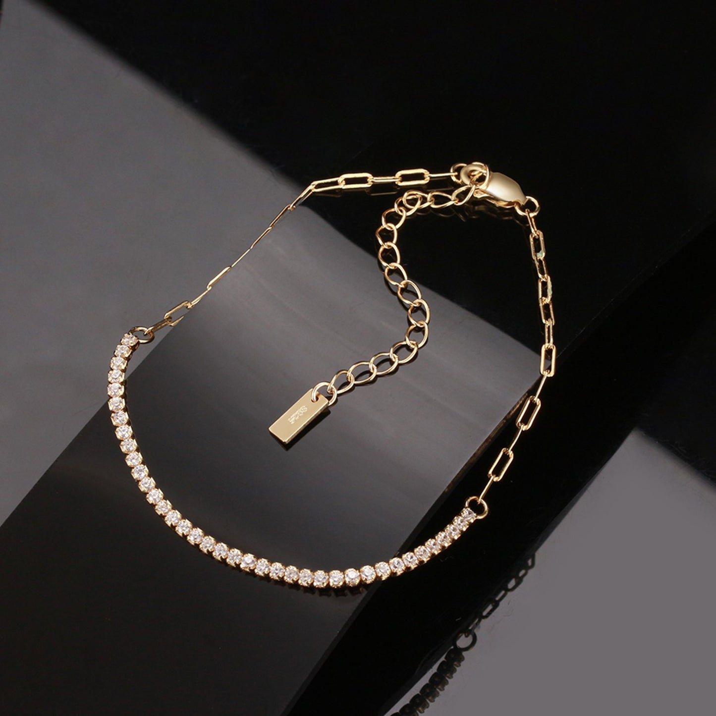 Bratara din argint tennis eleganta placata cu aur zirconiu cesini cadou
