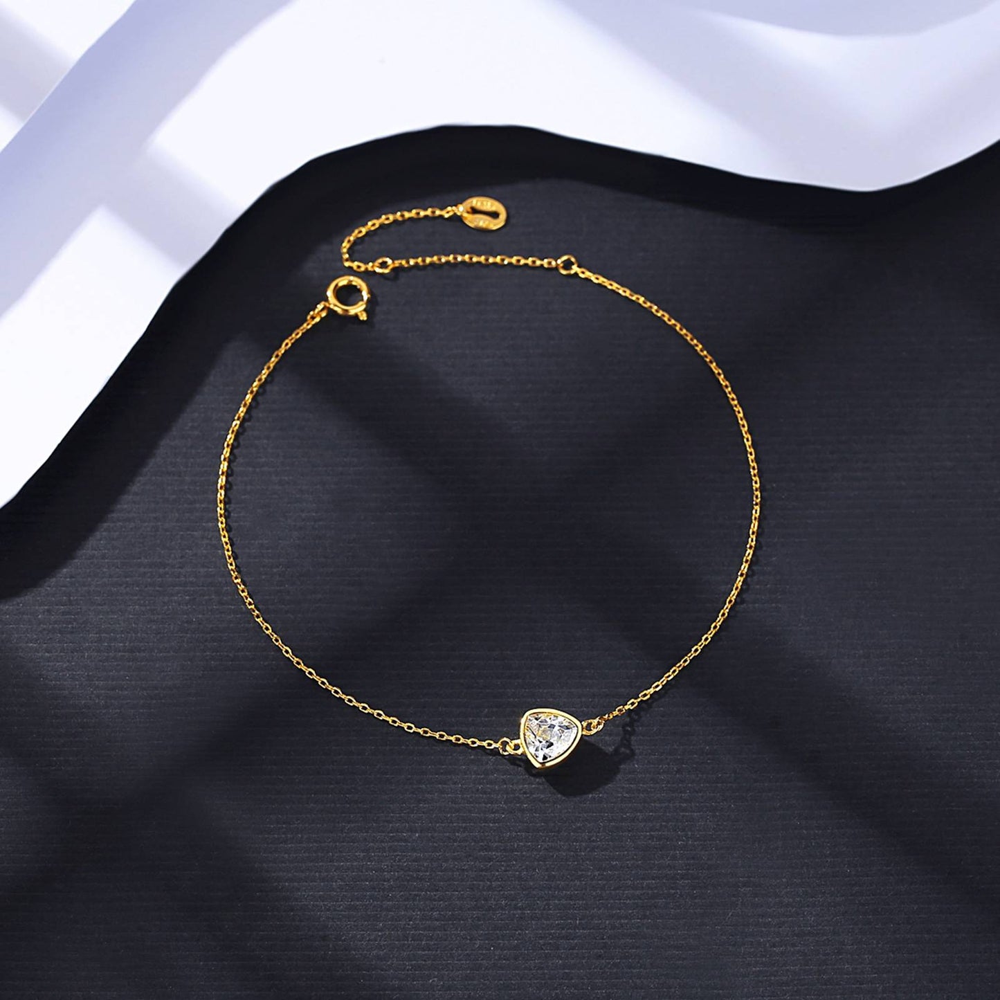 Bratara din argint placata cu aur cu cristale zirconiu cesini femei