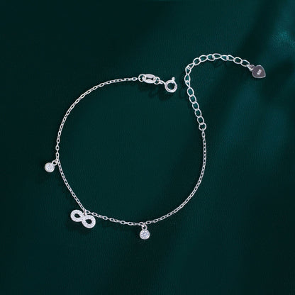 Bratara din argint eleganta cu semnul infinitului si cristale zirconiu cesini cadou