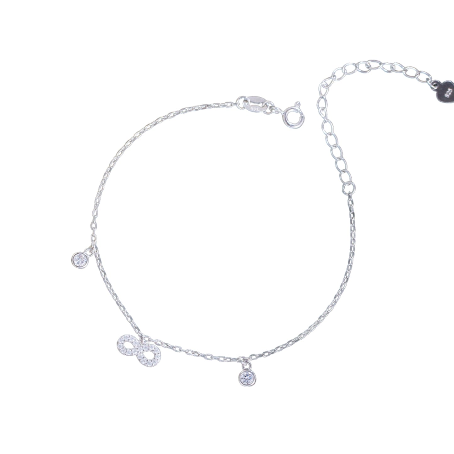 Bratara din argint eleganta cu semnul infinitului si cristale zirconiu cesini