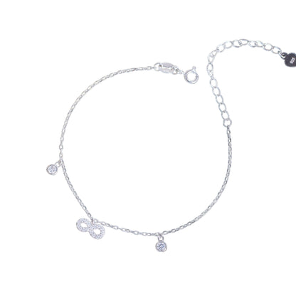Bratara din argint eleganta cu semnul infinitului si cristale zirconiu cesini