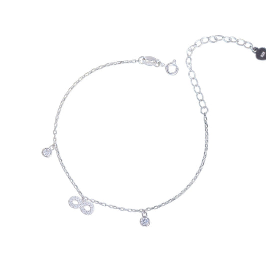 Bratara din argint eleganta cu semnul infinitului si cristale zirconiu cesini