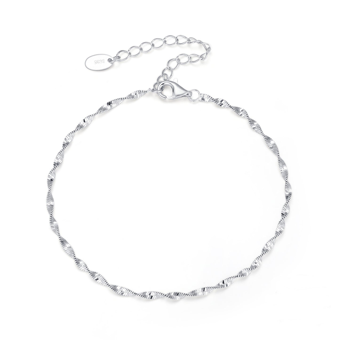 Bratara din argint simpla eleganta fara pietre water wave cesini