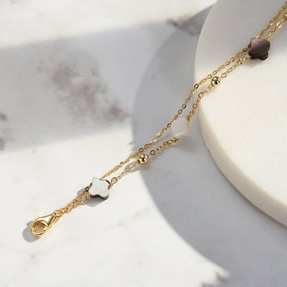 Bratara dubla din Argint Gold Luxangel Clover