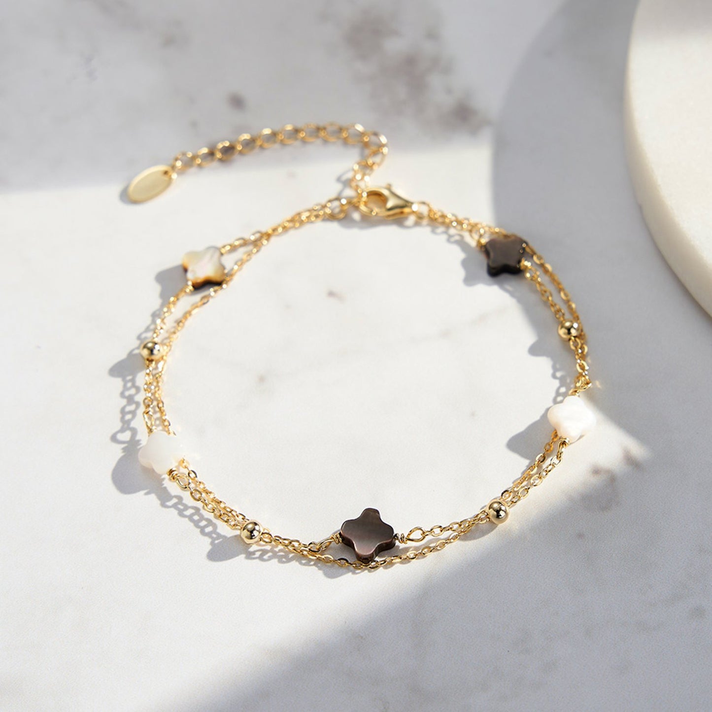 Bratara dubla din Argint Gold Luxangel Clover