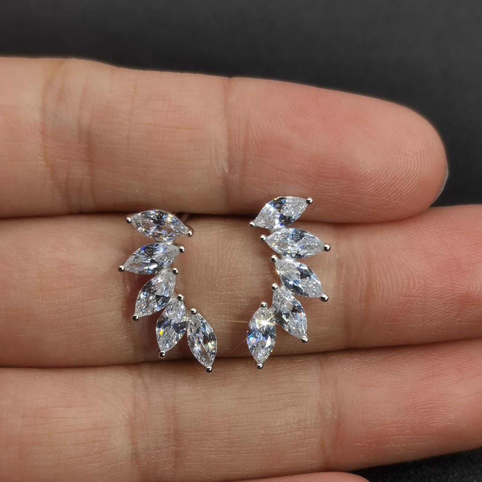 Cercei din argint eleganti geometric cu cristale zirconiu cesini cadou