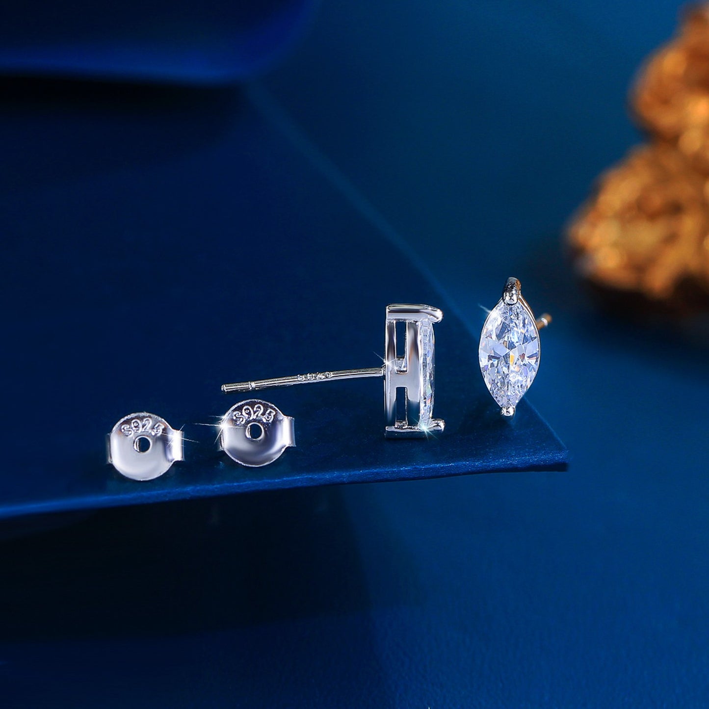 Cercei din argint eleganti geometric cu cristale zirconiu cesini cadou