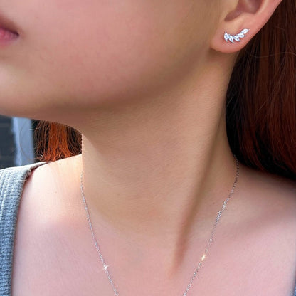 Cercei din argint eleganti geometric cu cristale zirconiu cesini femei