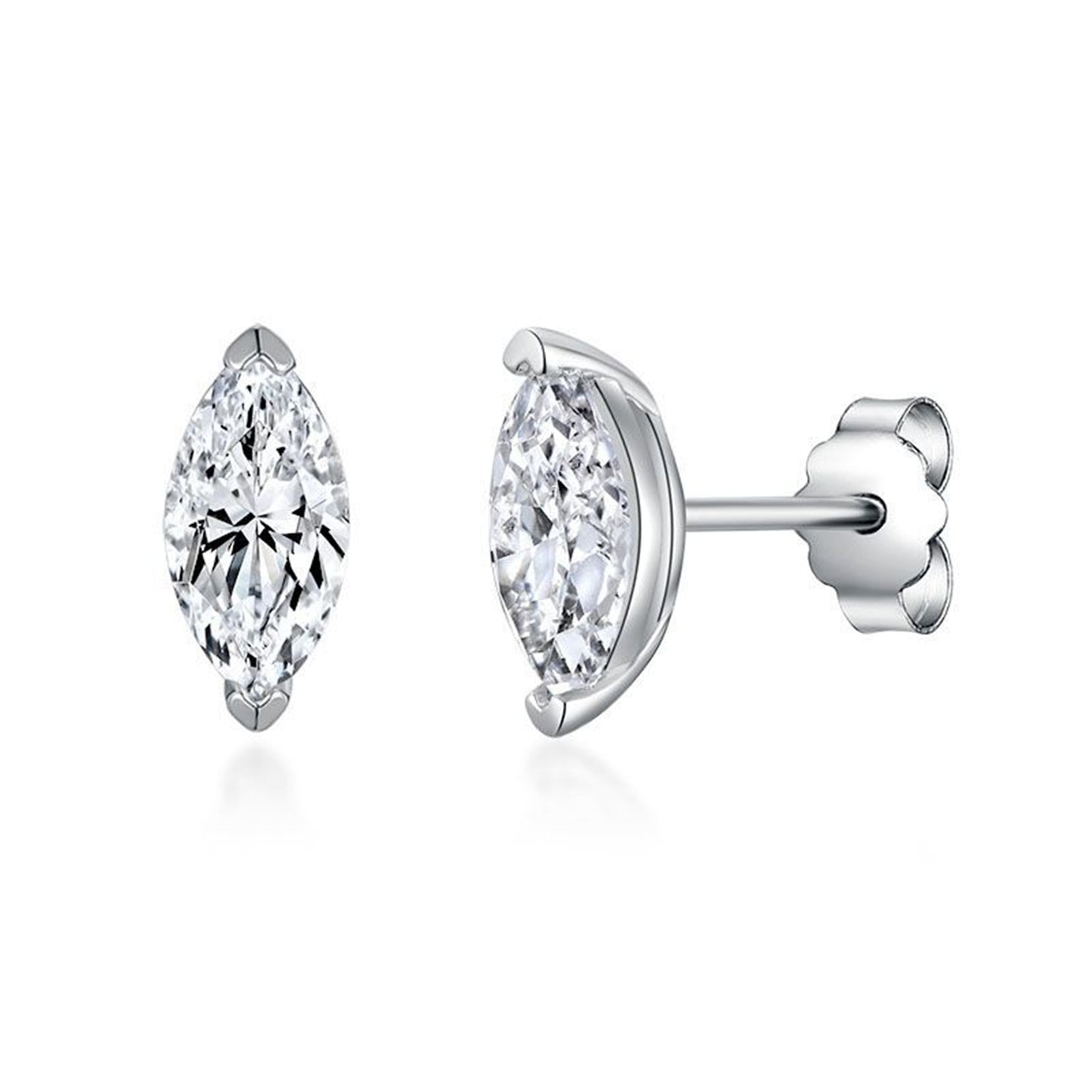 Cercei din argint eleganti geometric cu cristale zirconiu cesini