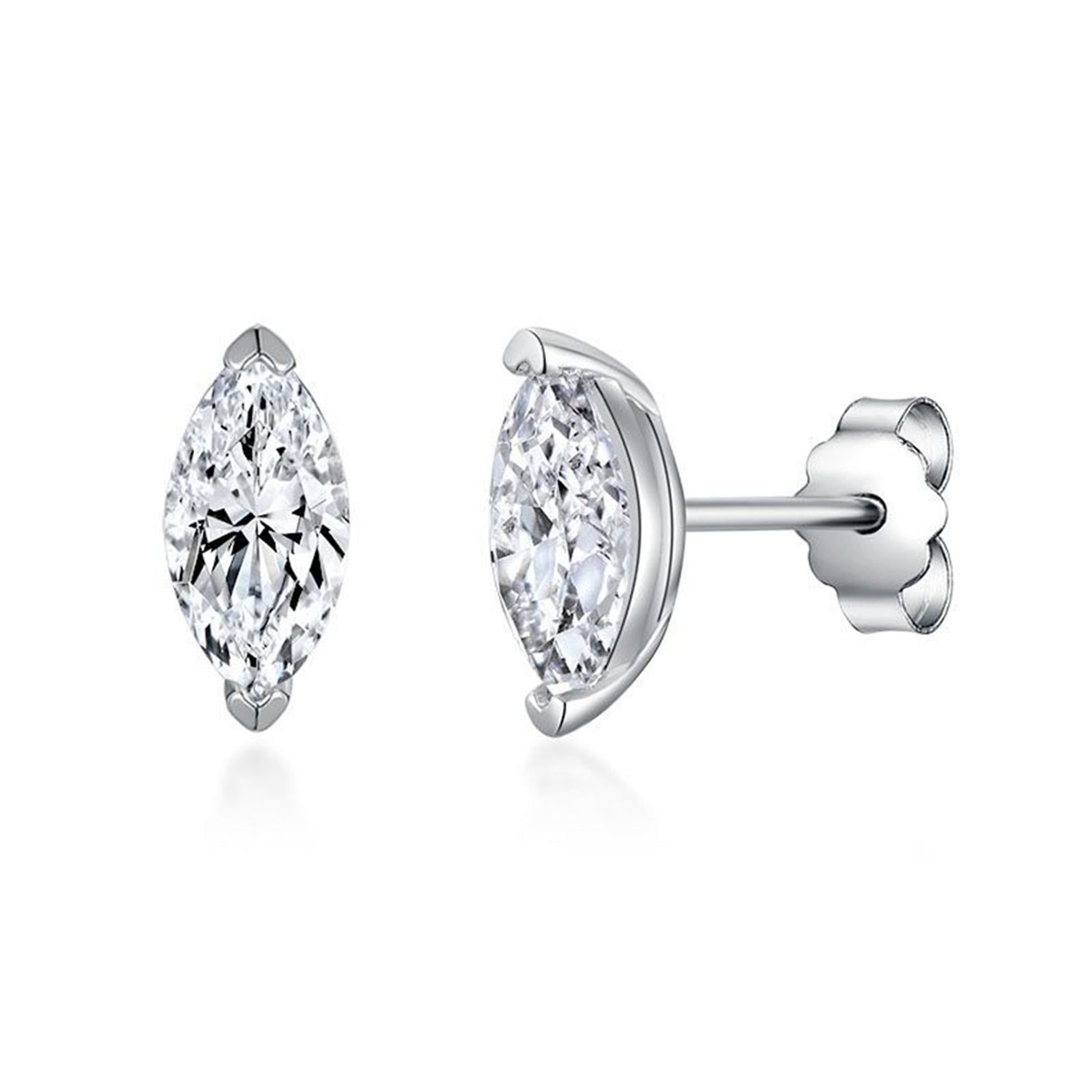 Cercei din argint eleganti geometric cu cristale zirconiu cesini
