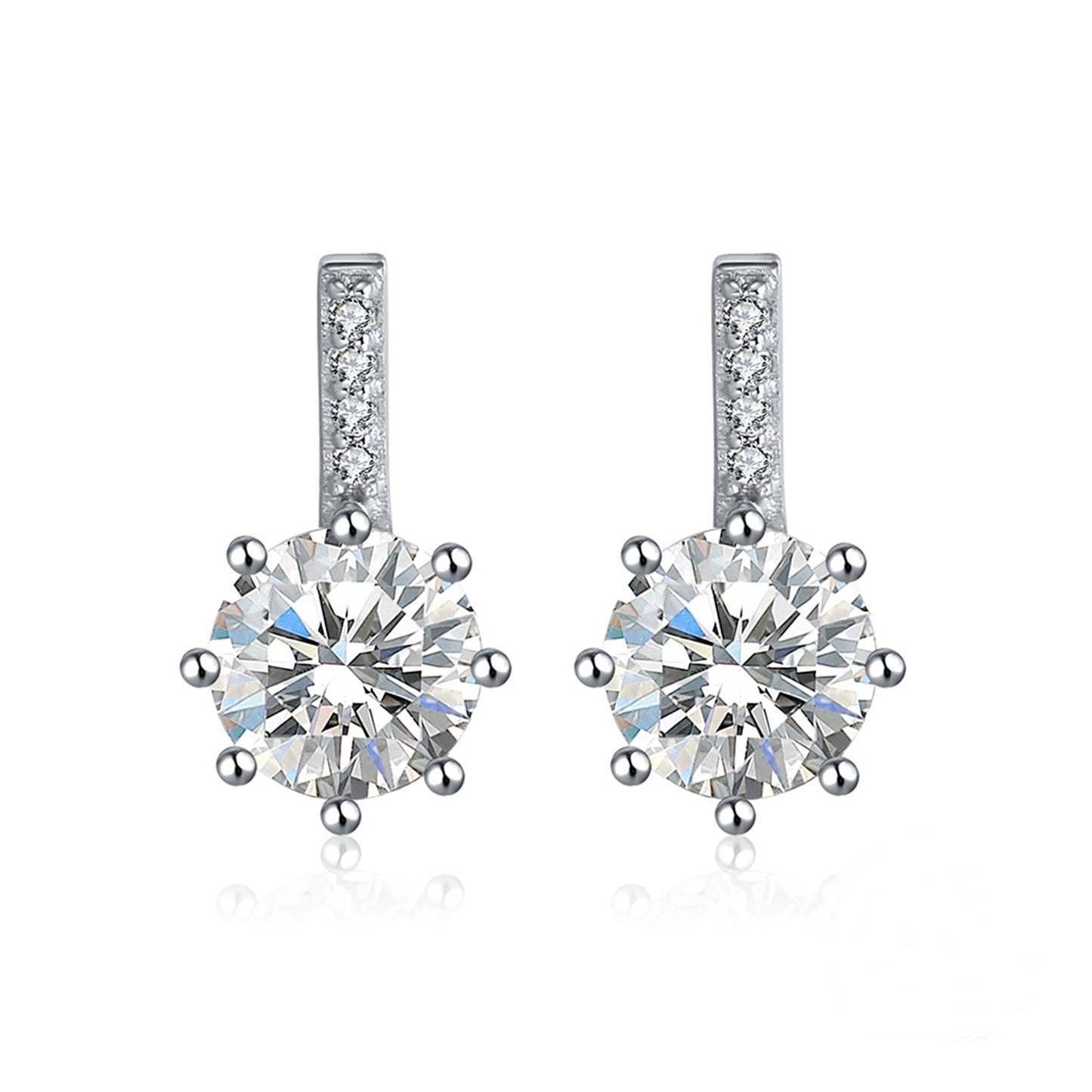 Cercei din argint eleganti lungi cu cristale zirconiu cesini