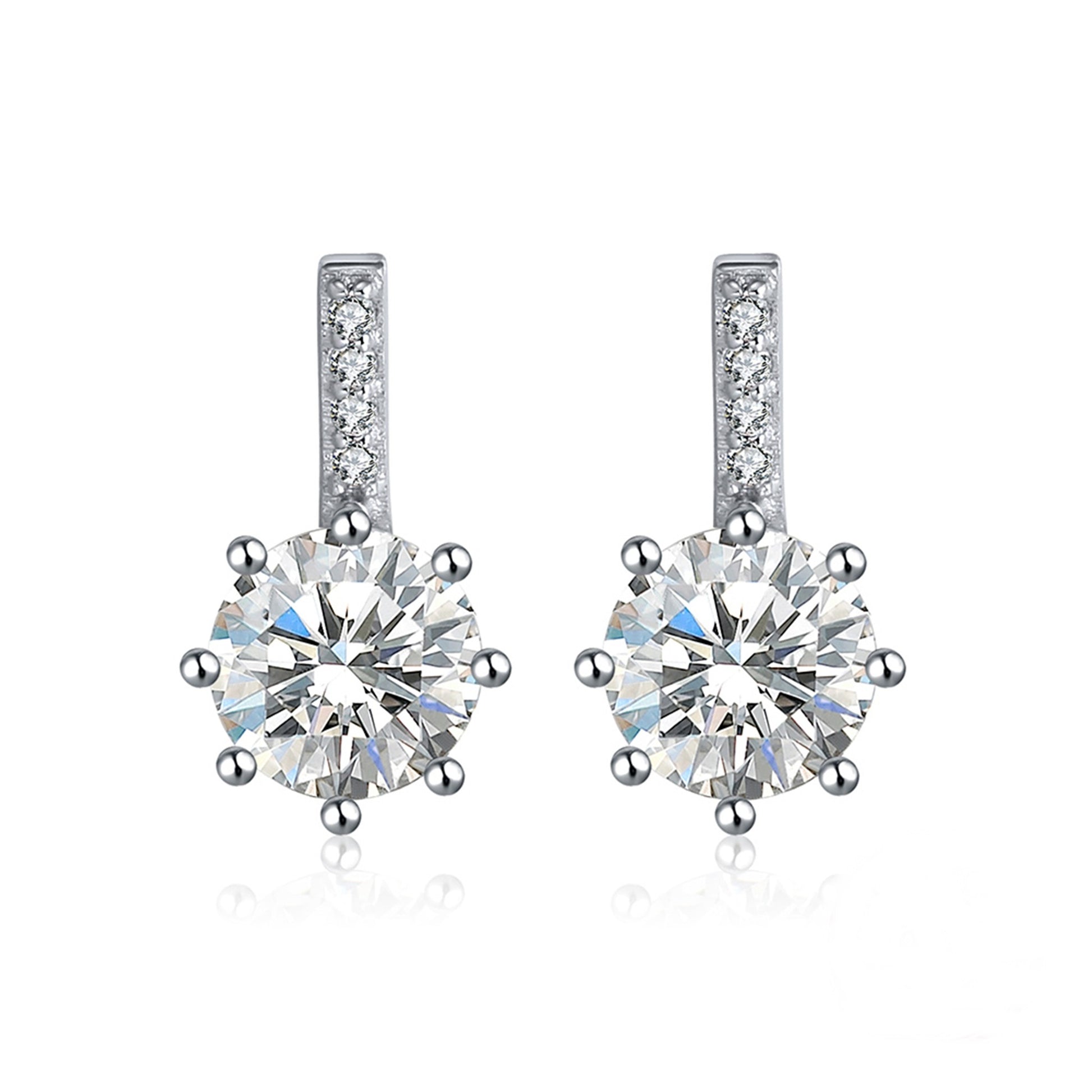 Cercei din argint eleganti lungi cu cristale zirconiu cesini