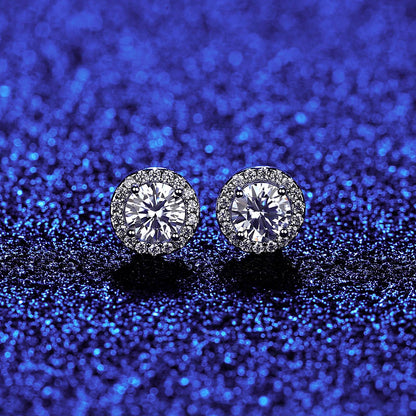 Set din argint elegant rotund colier si cercei cu moissanite cesini cercei cadou