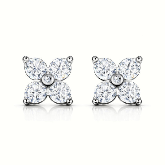 Cercei din argint fundita cu zirconiu cesini