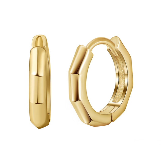 Cercei din argint eleganti rotunzi placati cu aur cesini