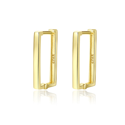 Cercei din argint placati cu aur rectangulari cesini