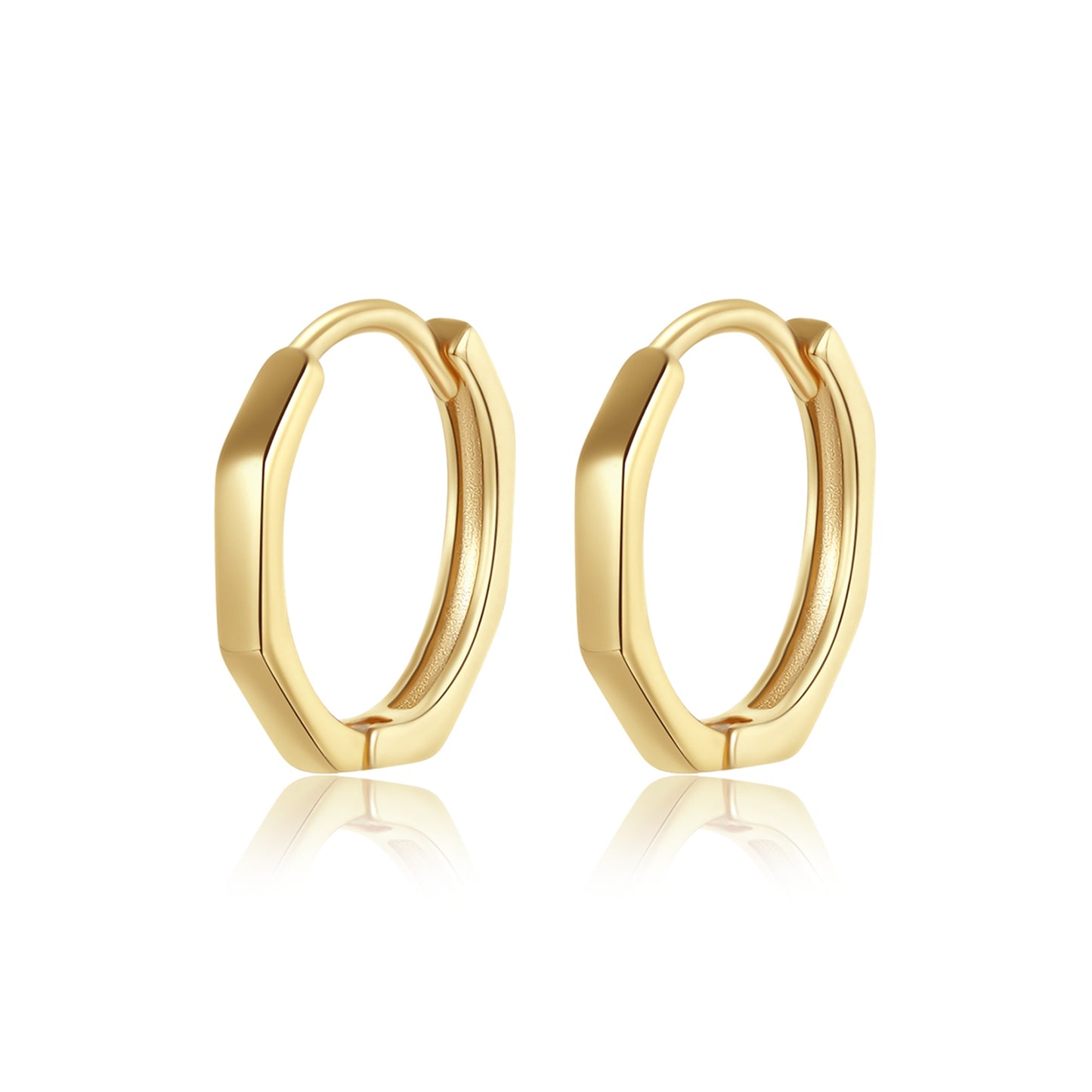 Cercei din argint rotunzi placati cu aur cesini