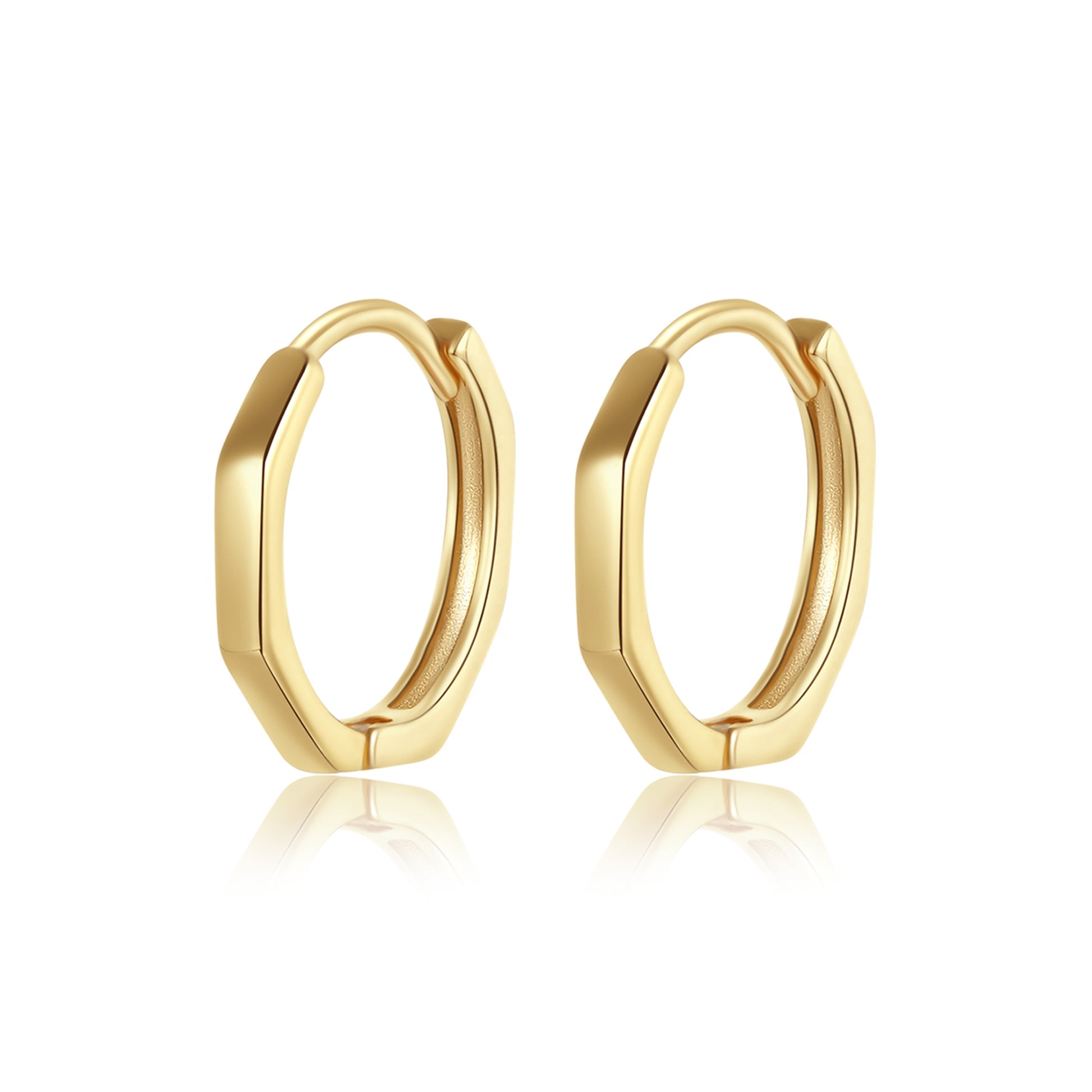 Cercei din argint rotunzi placati cu aur cesini