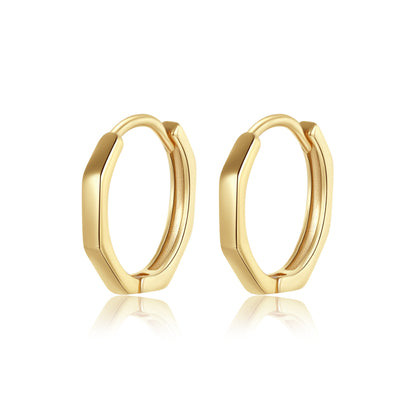 Cercei din argint rotunzi placati cu aur cesini