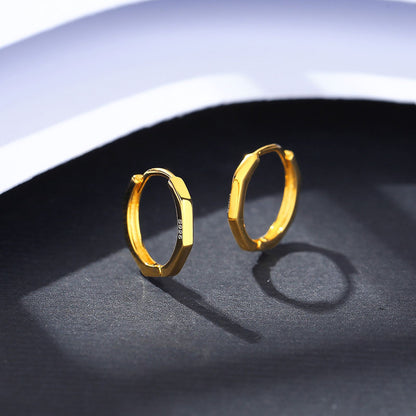 Cercei din argint rotunzi placati cu aur cesini cadou