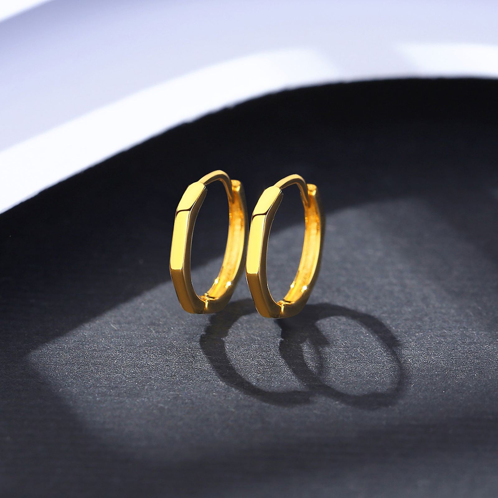 Cercei din argint rotunzi placati cu aur cesini femei