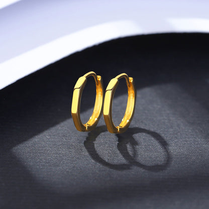 Cercei din argint rotunzi placati cu aur cesini femei