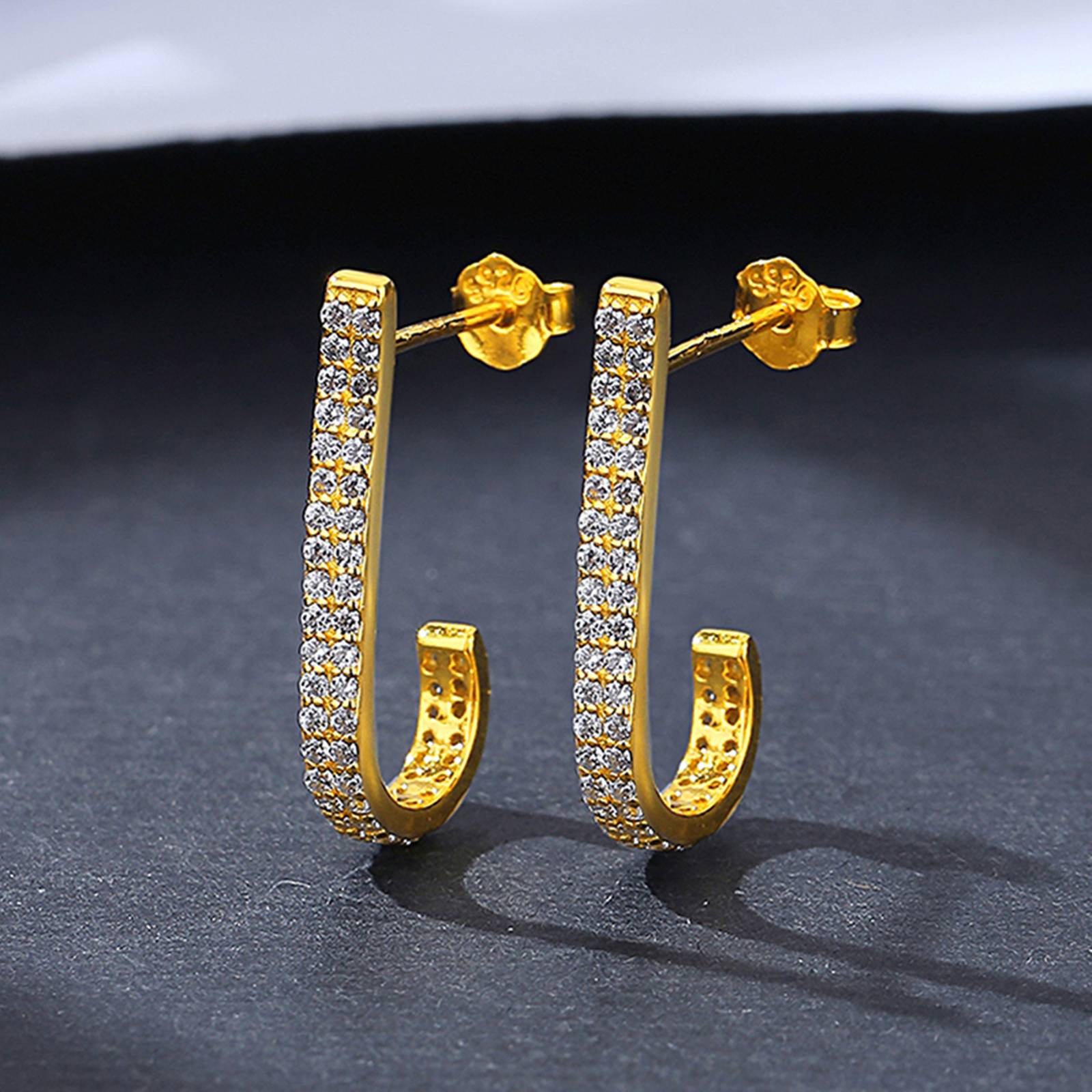 Cercei argint placati cu aur cu cristale zirconiu cesini cadou