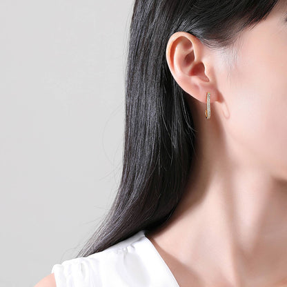 Cercei argint placati cu aur cu cristale zirconiu cesini purtati