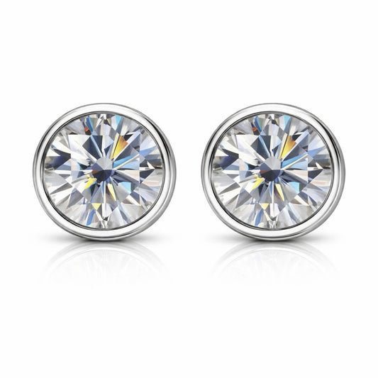 Cercei din argint rotunzi cu zirconiu cesini