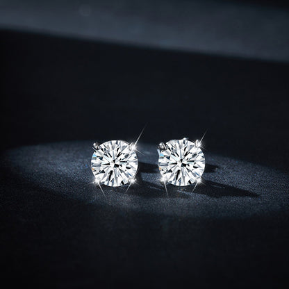 Cercei din argint rotunzi cu cristale zirconiu cesini cadou