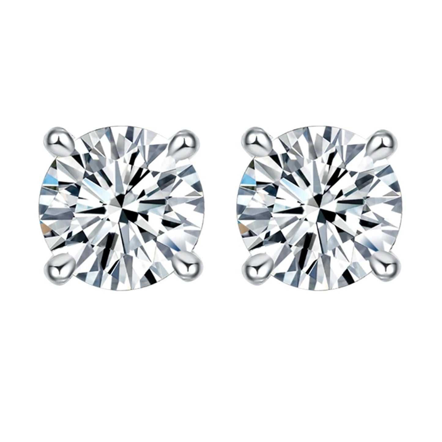 Cercei din argint rotunzi cu cristale zirconiu cesini