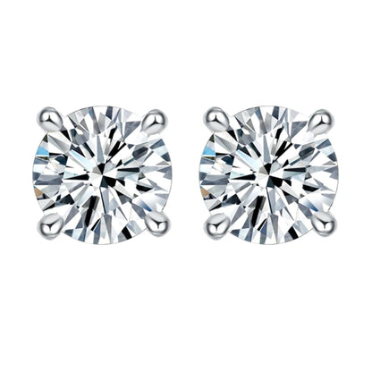 Cercei din argint rotunzi cu cristale zirconiu cesini