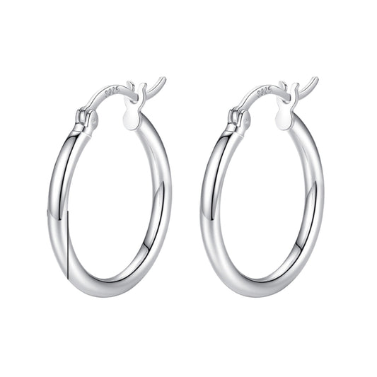 Cercei din argint eleganti simpli rotunzi cesini