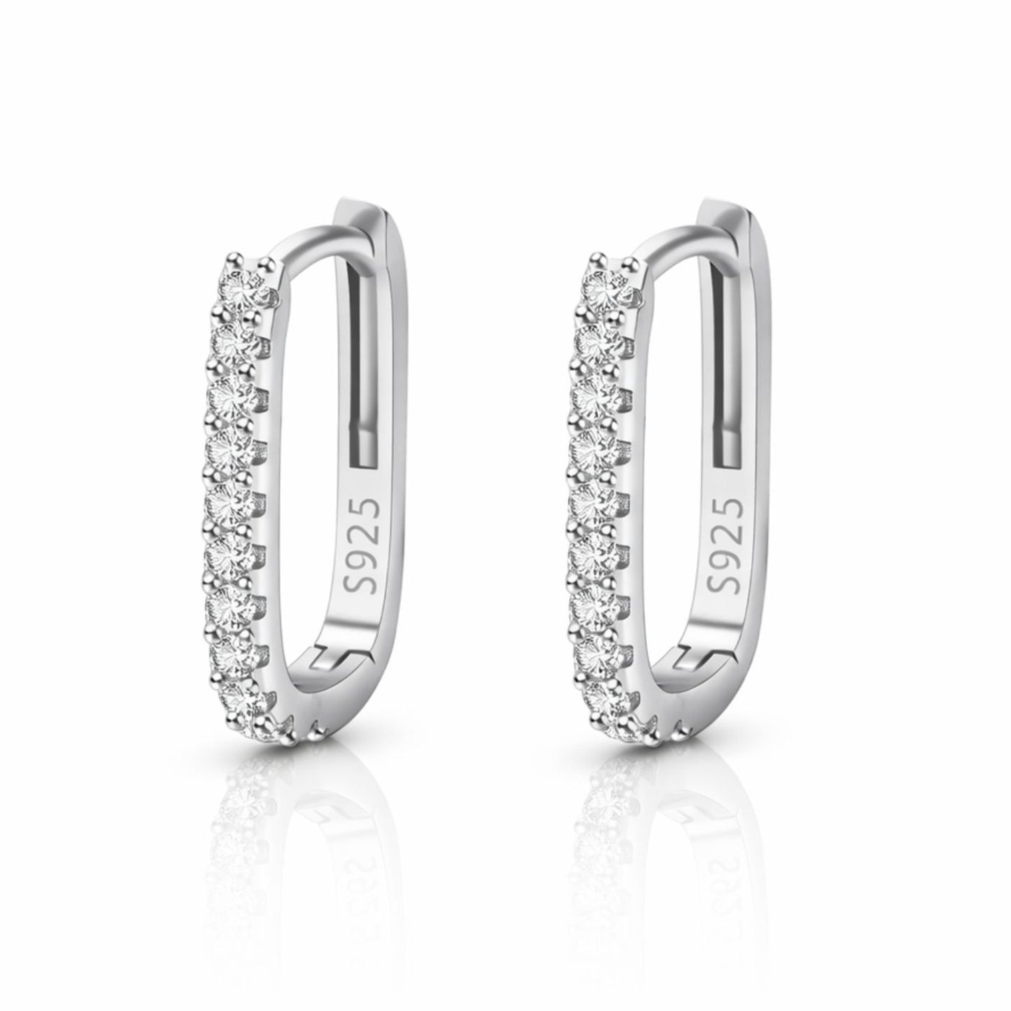 Cercei din argint rotunzi eleganti tennis cu cristale zirconiu cesini